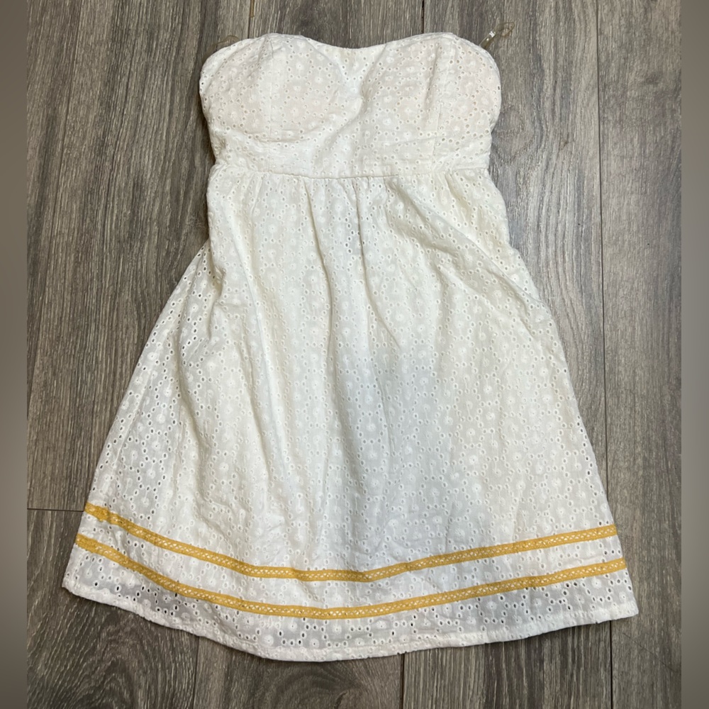 Strapless white dress